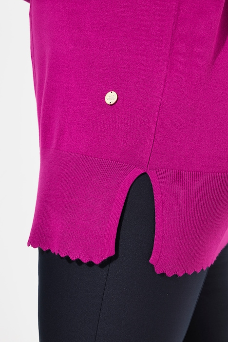 Pullover, Muschelsaum, Stehkragen, Langarm