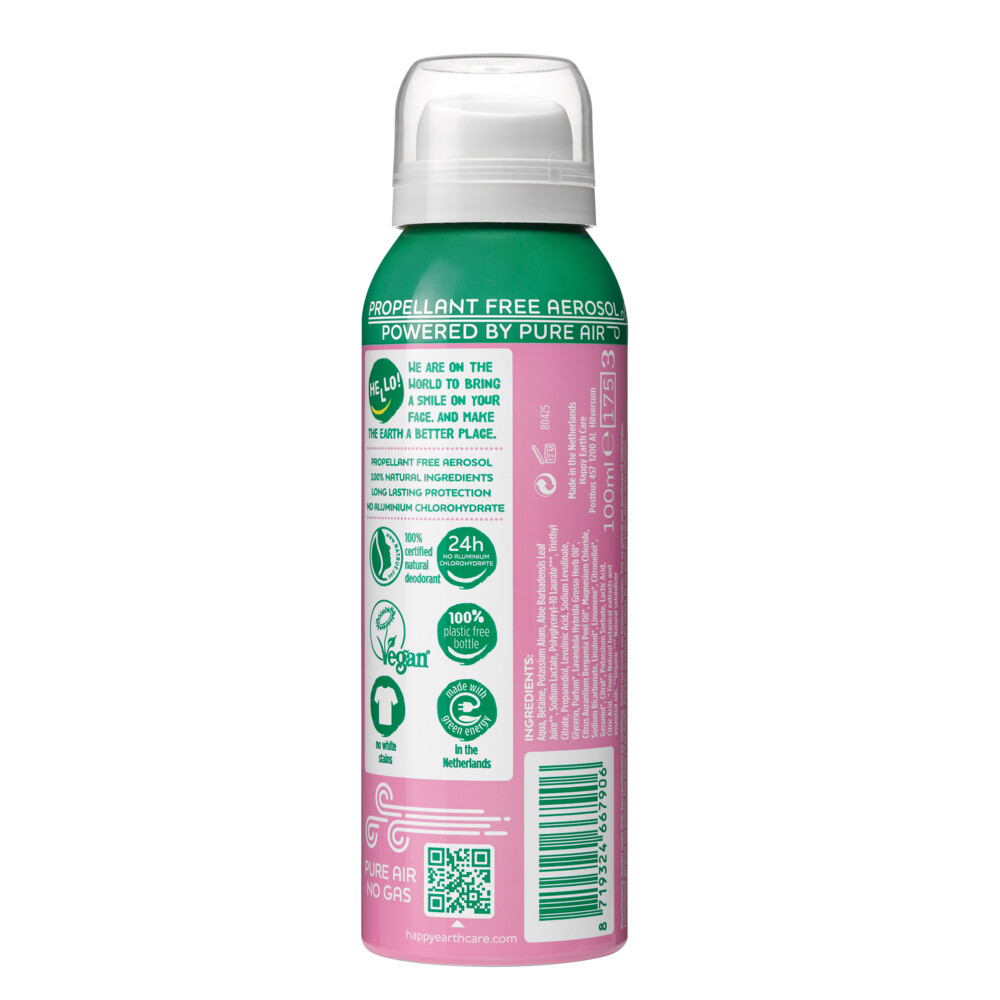 6x Happy Earth 100% Natuurlijke Deodorant Natural Air Spray Lavender Ylang100 ml
