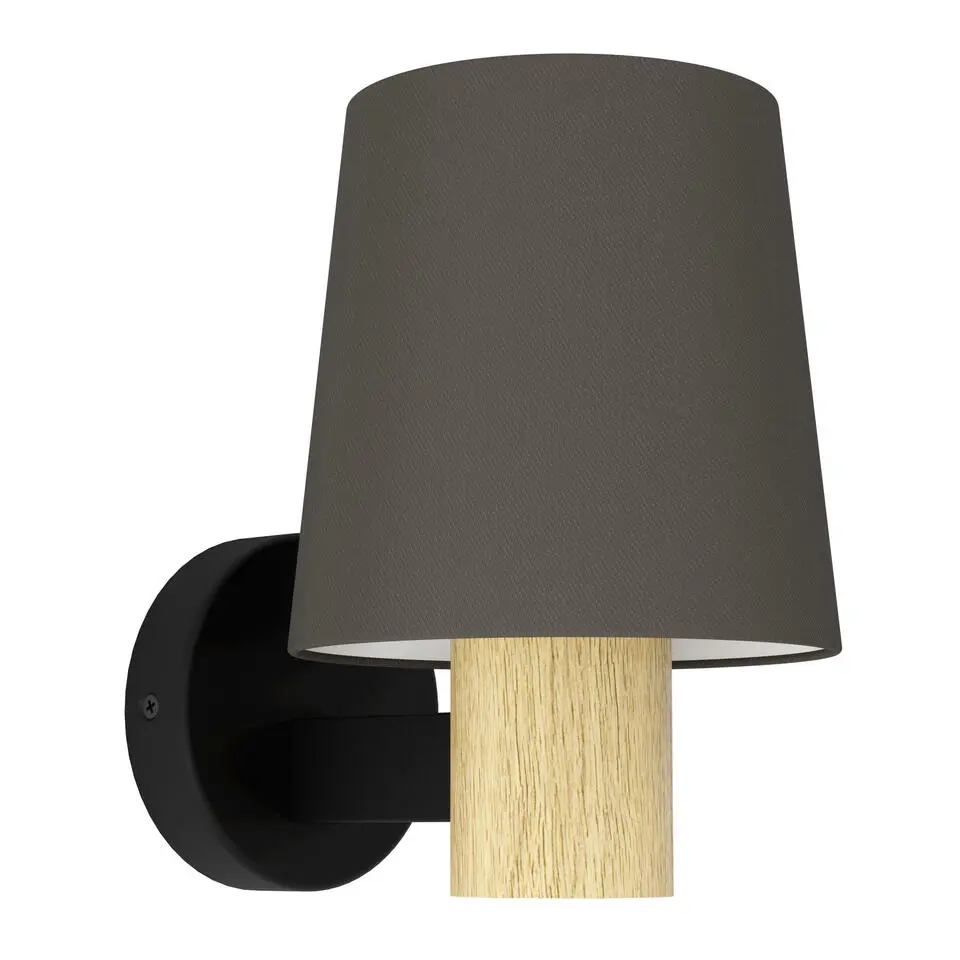 EGLO Edale Wandlamp - E27 - 15 cm - Zwart/Bruin