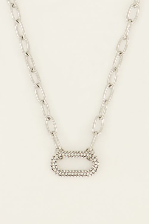 Schakelketting met strass bedel