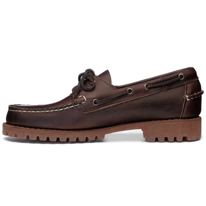RANGER WAXY Dk Brown-Gum-Mocassin semelle crantée pour homme en cuir ciré