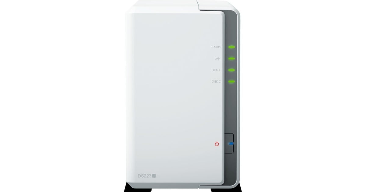 SynologyDiskStation DS223j incl. 2x WD Red Plus 4 TB harde schijf nas  (Wit, 2x USB 3.2 Gen 1)