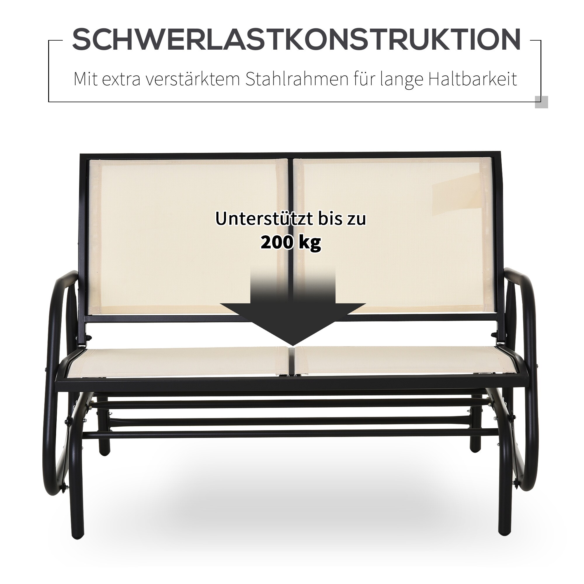 Outsunny Sitzbank mit Schaukelfunktion 120L x 70B x 88H cm