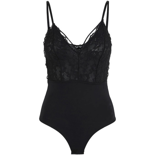 Pieces - Body negro encaje tirantes Negro