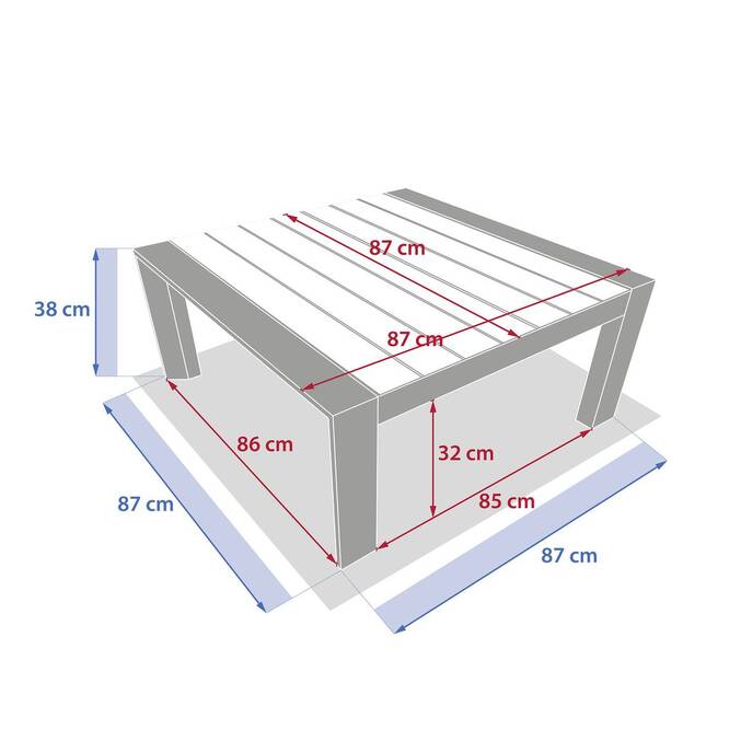 Table basse de jardin carrée ÉVASION Graphite & Honey