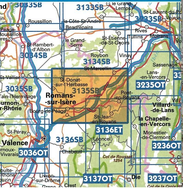 IGN - 3135 SB ROMANS SUR ISERE 1 25 000