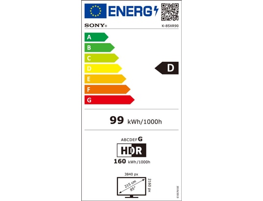 SONY - TV Mini LED 4K 215 cm K85XR90PAEP - BRAVIA 9