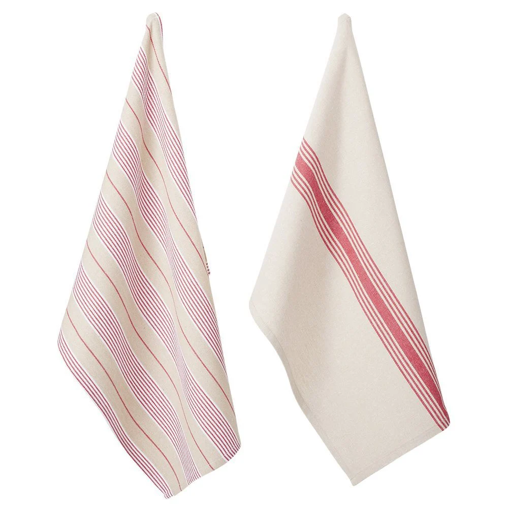 Torchon rouge x2 - 100% coton 45x70cm