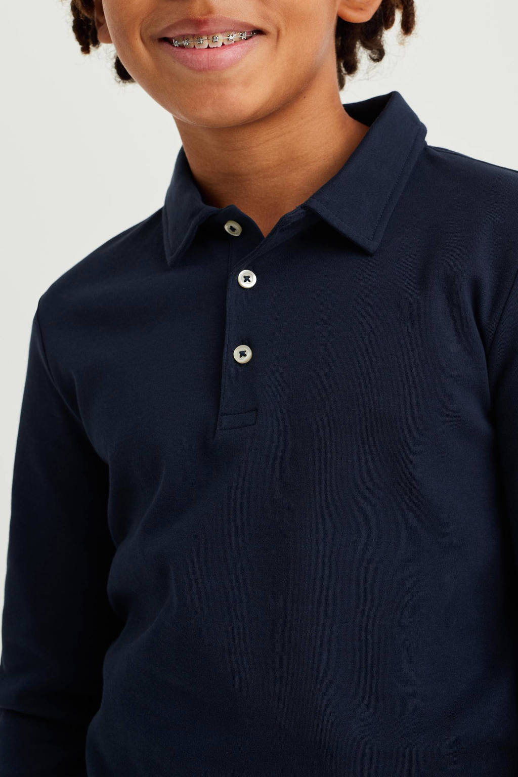 WE Fashion polo donkerblauw