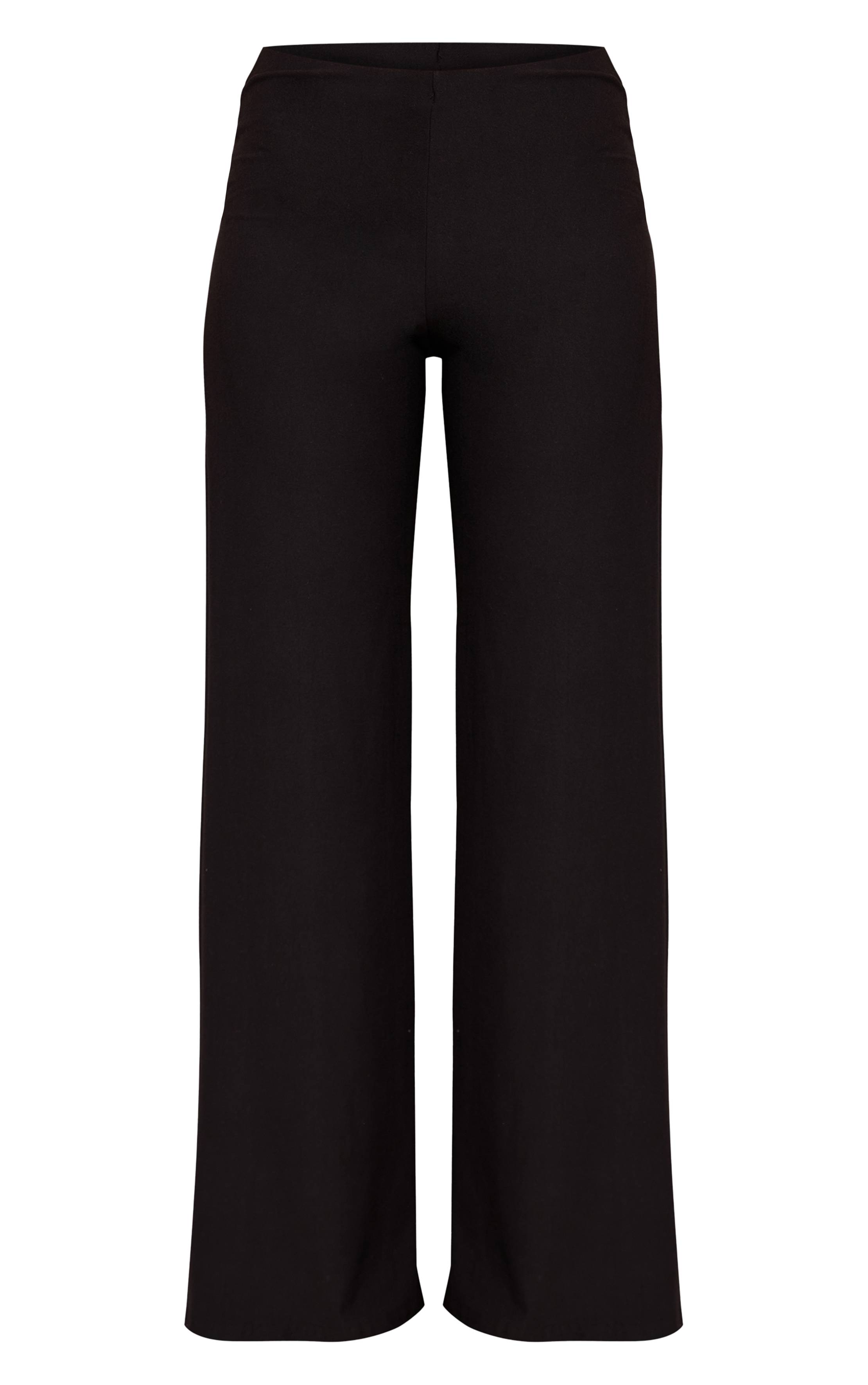 Noir Pantalon Droit Co-ord En Matière Douce Au Toucher