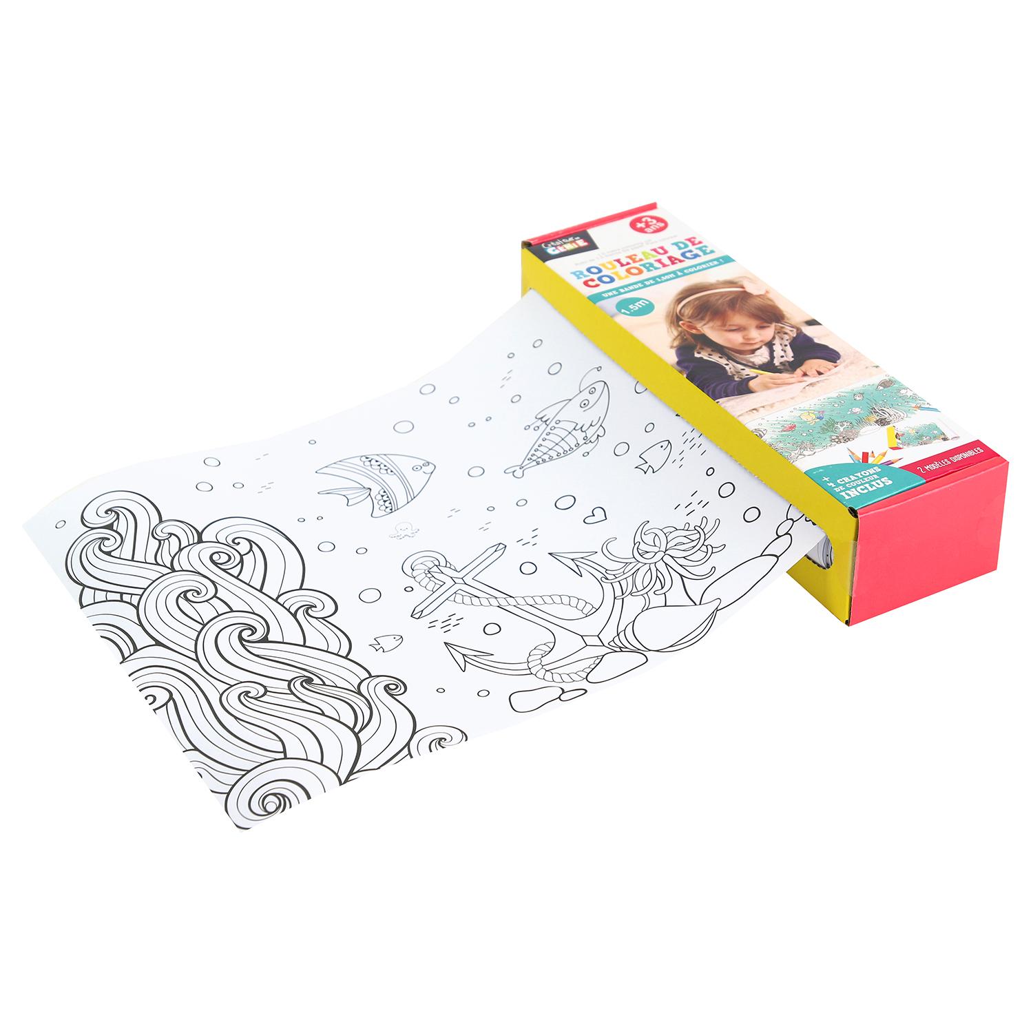 ROULEAU A COLORIER 1M50 X4 CRAYONS