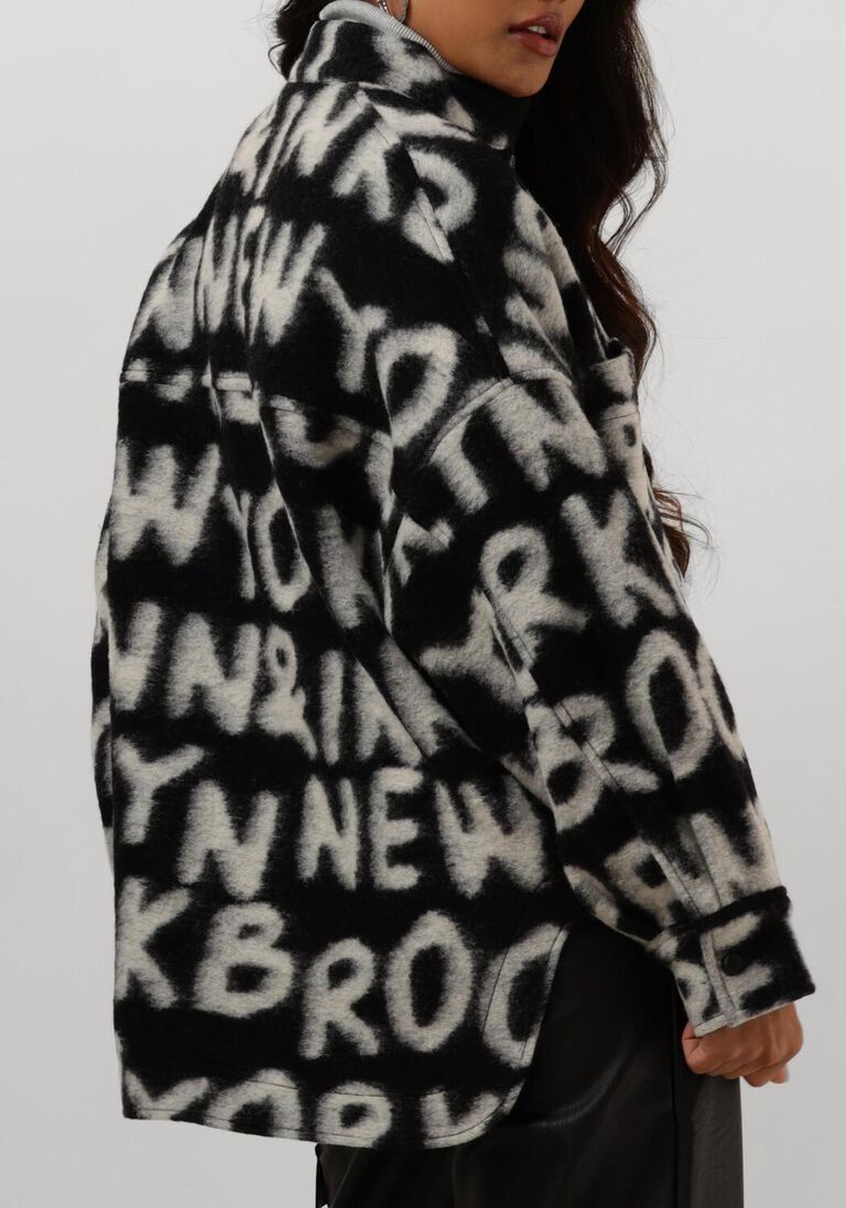 zwarte penn & ink jack 542 coat aop