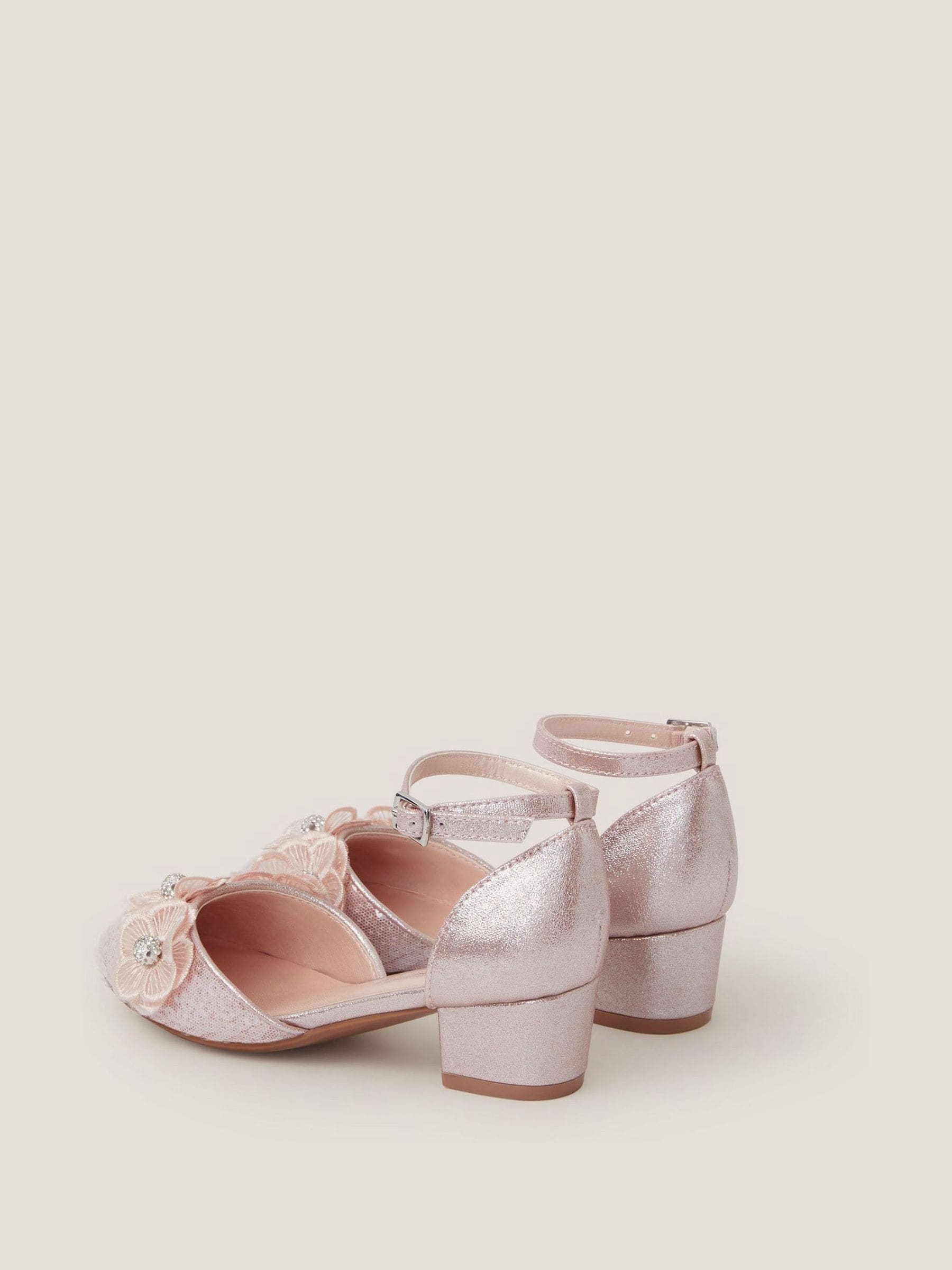 Monsoon Leila Sequin Flower Two Part Heels Shoes