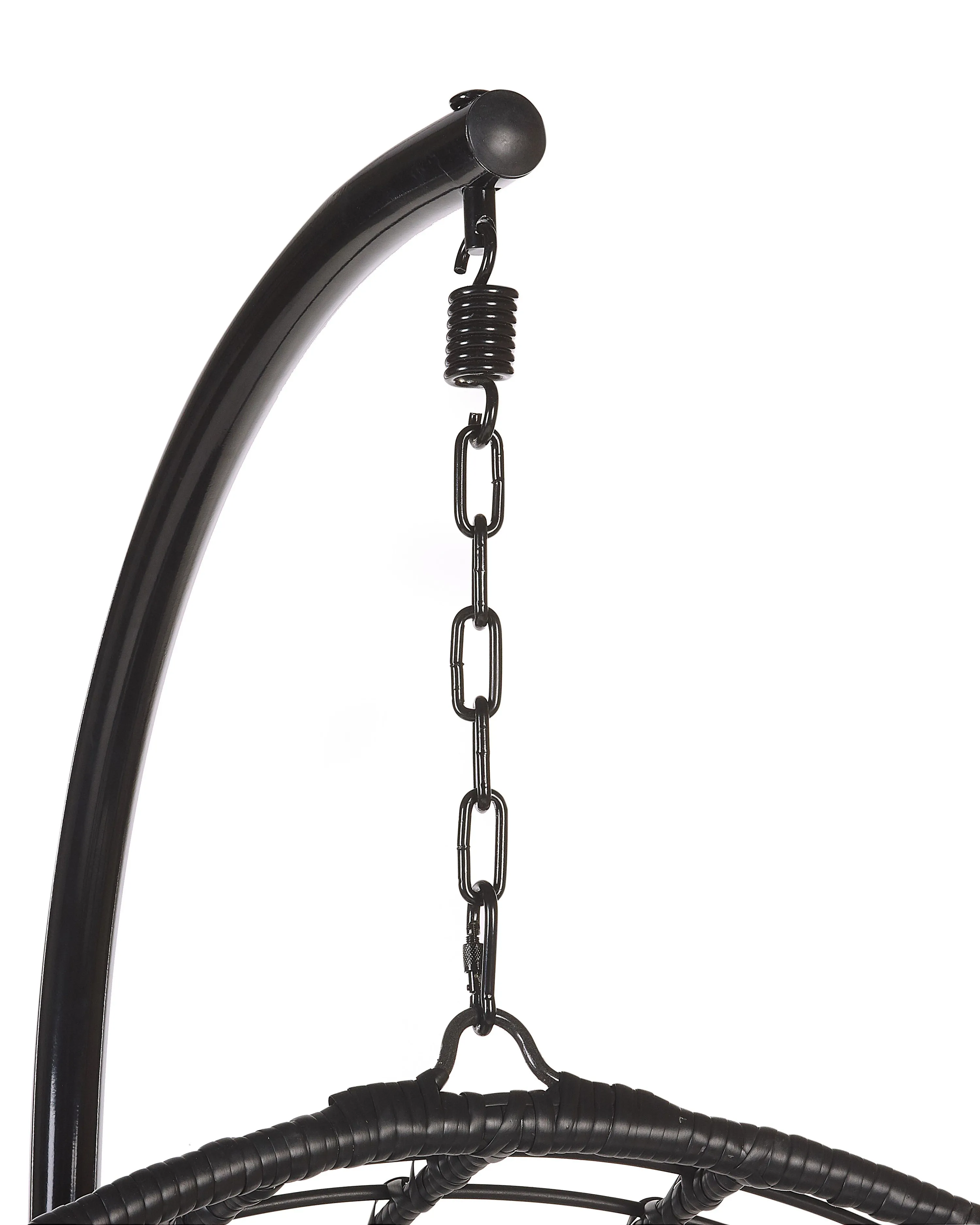 Hangstoel met standaard ASPIO PE rotan Zwart