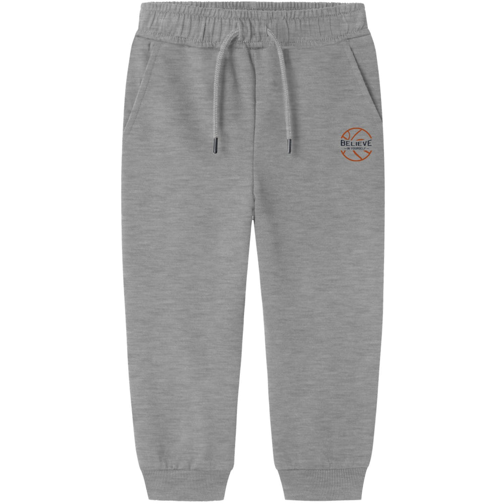 Køb Name It Light Grey Melange Bertillo Regular Sweatpants