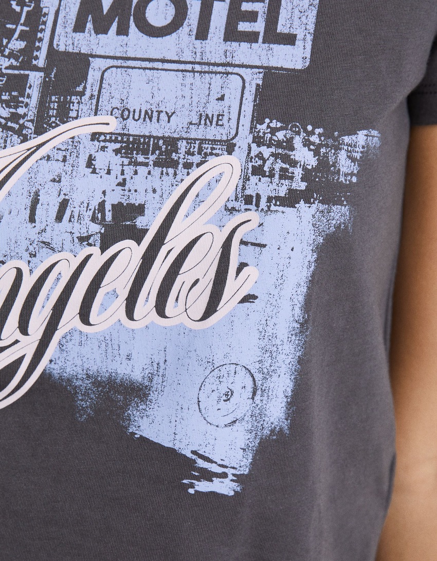 Camiseta de manga curta com estampa e modelagem regular
