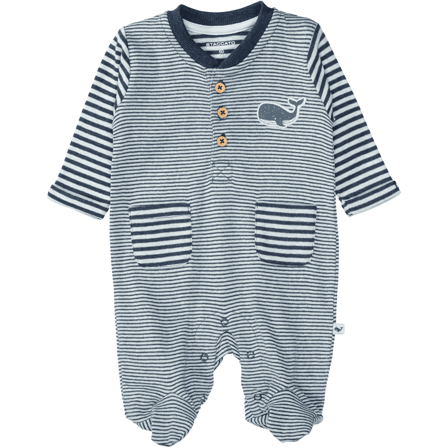 STACCATO Overall navy blue melange gestreift