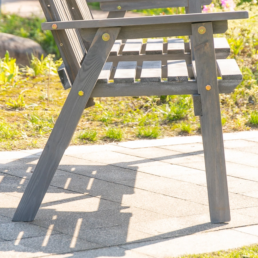 Outsunny Gartenbank mit Tisch grau