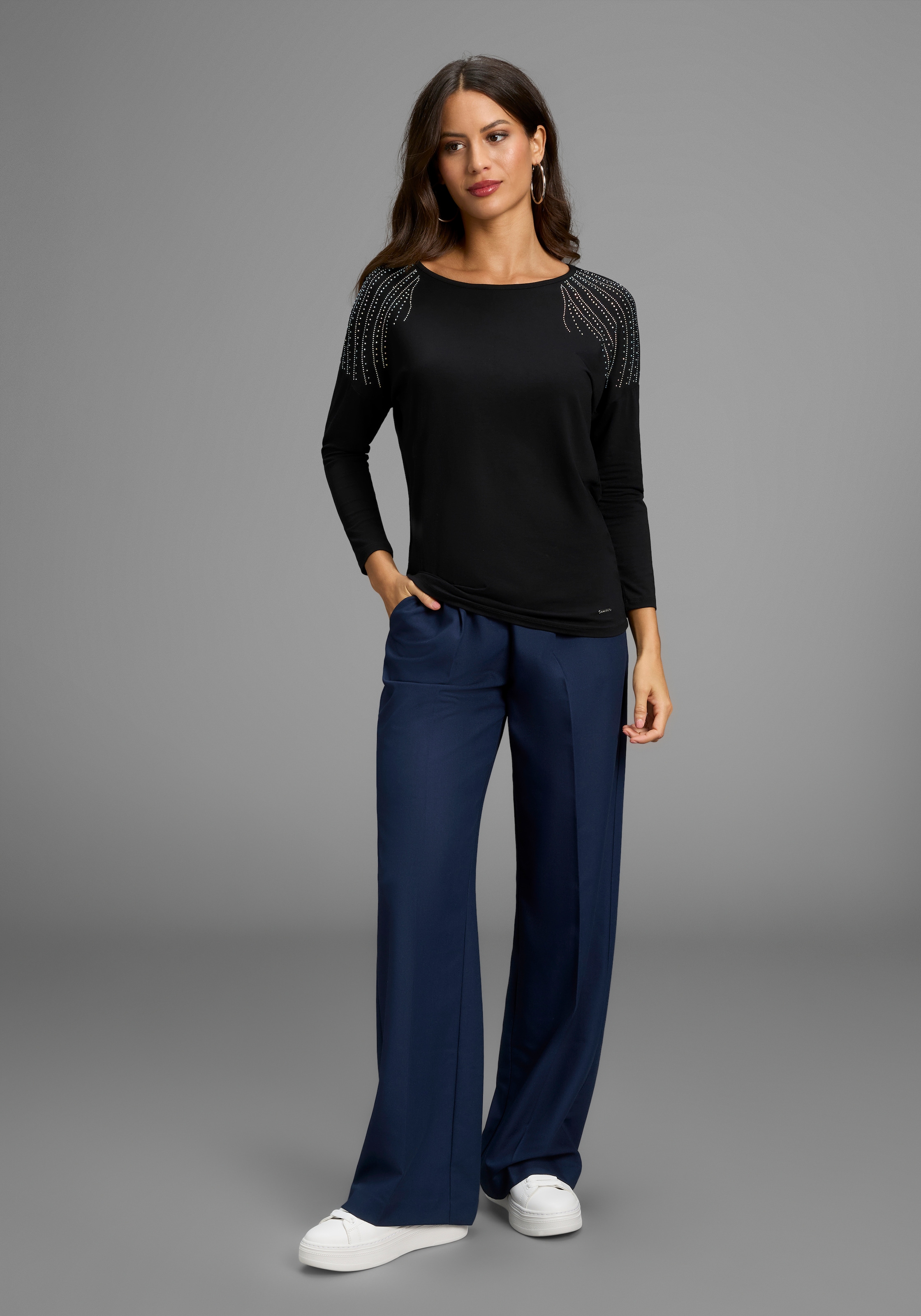 Laura Scott 3/4-Arm-Shirt , mit Glitzersteinchen-Detail - NEUE KOLLEKTION