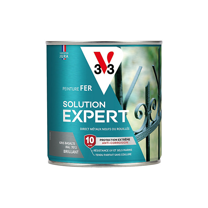 Peinture extérieure fer Solution expert gris basalte brillant V33 500ml