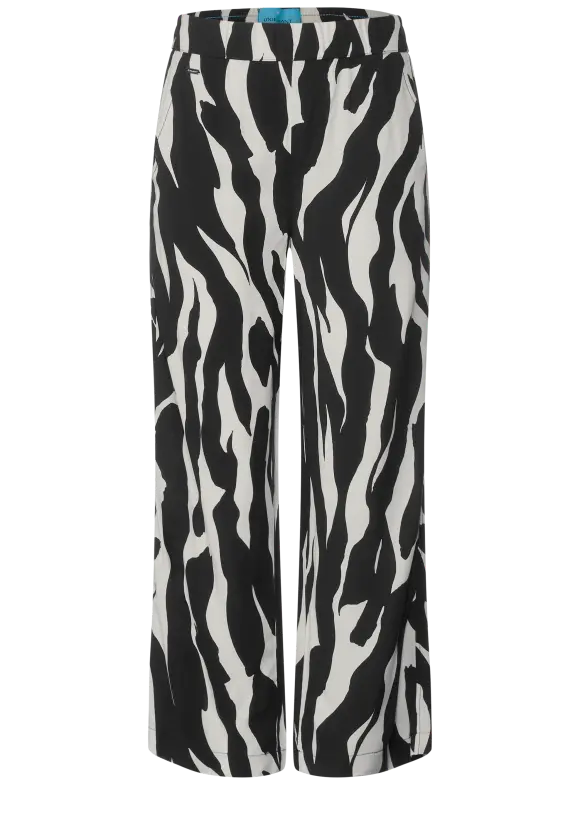 Loose Fit Hose mit Ikatprint - Black