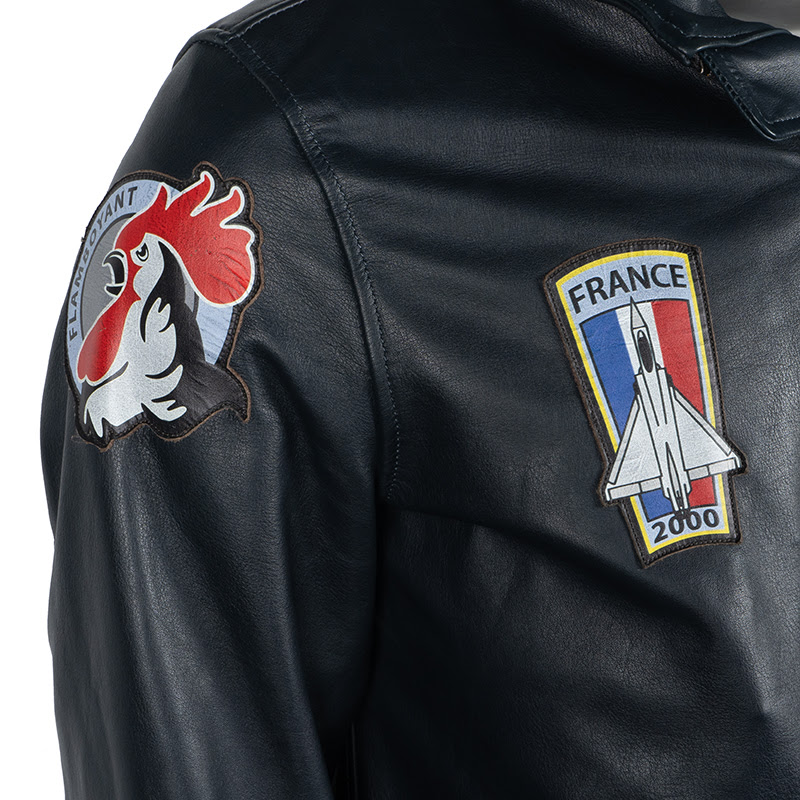 Helstons - Blouson Aeronef Cuir Rag Bleu