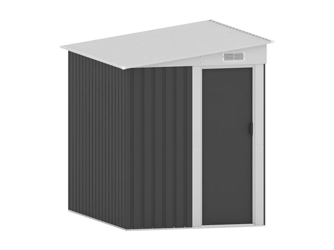 Abri de jardin métal adossé en acier galvanisé anthracite 3,15 m² - DAXTON