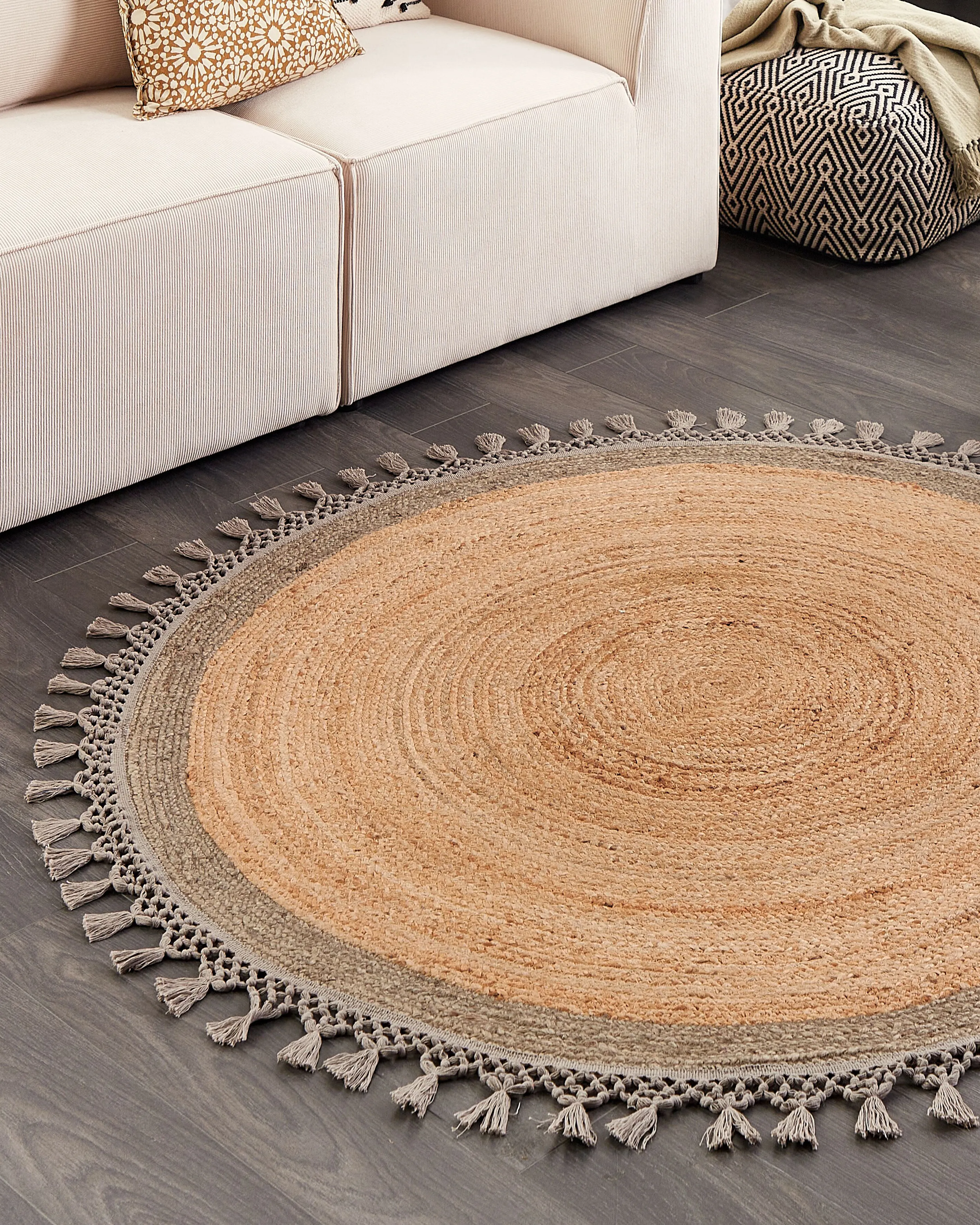 Vloerkleed MARTS Grijs ø 140 cm Jute