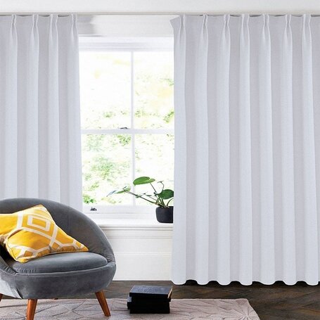 Gordijnen met Linnen Look - Haken of Ringen - Off White