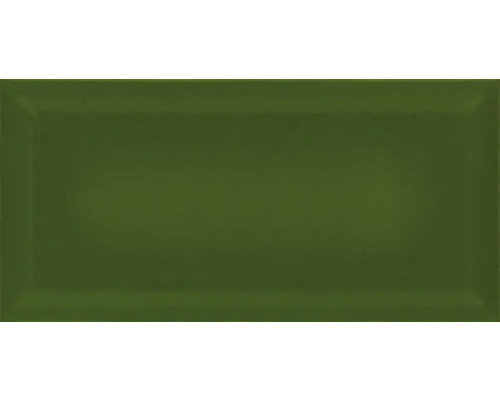 Metrotegel met afgeschuinde rand, Verde Botella glanzend, 10 x 20 cm
