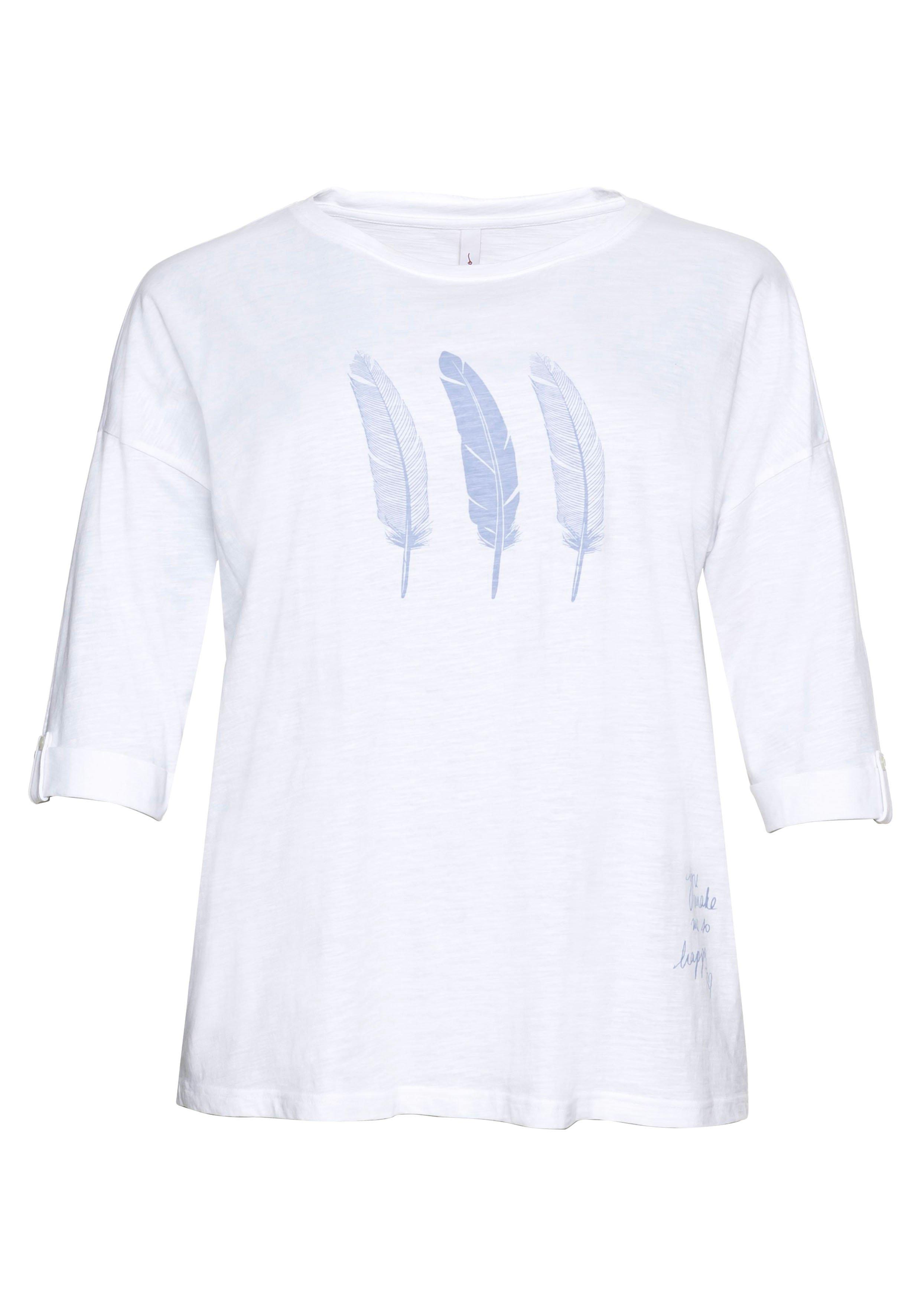 3/4-Arm-Shirt aus Flammgarn, mit Frontdruck