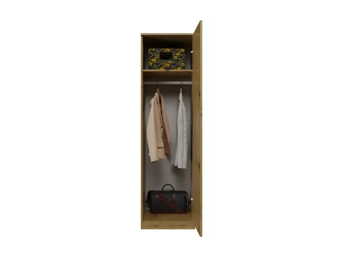 ESME - Armoire simple style scandinave chambre à coucher - 50x50x180 - 1 porte - Dressing