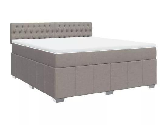Sommier à lattes de lit avec matelas Taupe 180x200 cm Tissu