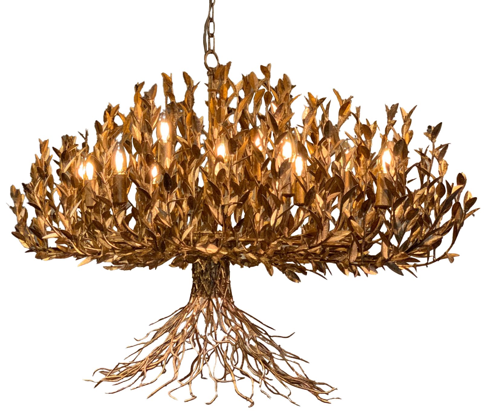 Hanglamp LB039/12+1 ambachtelijk brons Aix  | Leclercq & BouwmanB120 x D60 cm