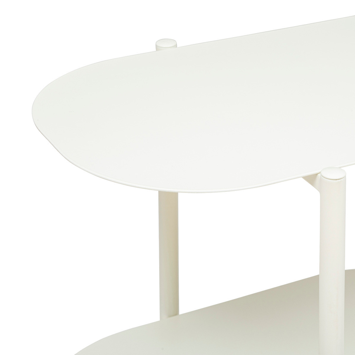 Meuble étagère de rangement 3 niveaux en métal blanc ivoire