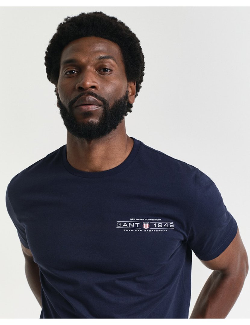 Blue Printed Graphics T-shirt
