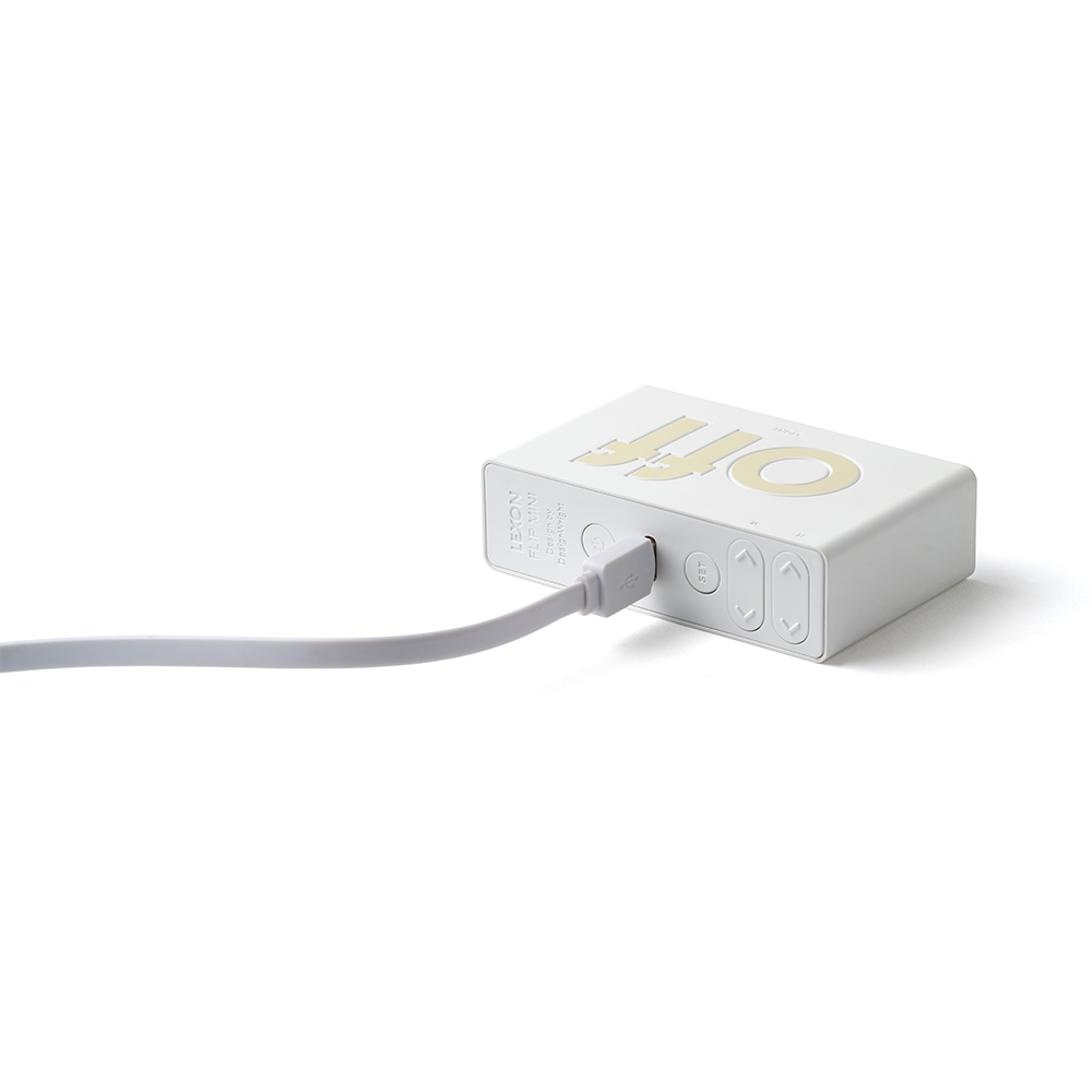 Flip Mini Digitaler Wecker Nachttisch Uhr mit LCD Display (LEX-LR158W9) - Weiss