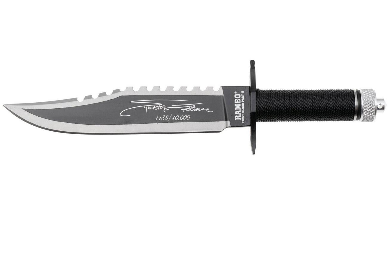 Rambo First Blood Part II 9432 Mini Sylvester Stallone Signature Edition, vaststaand mes