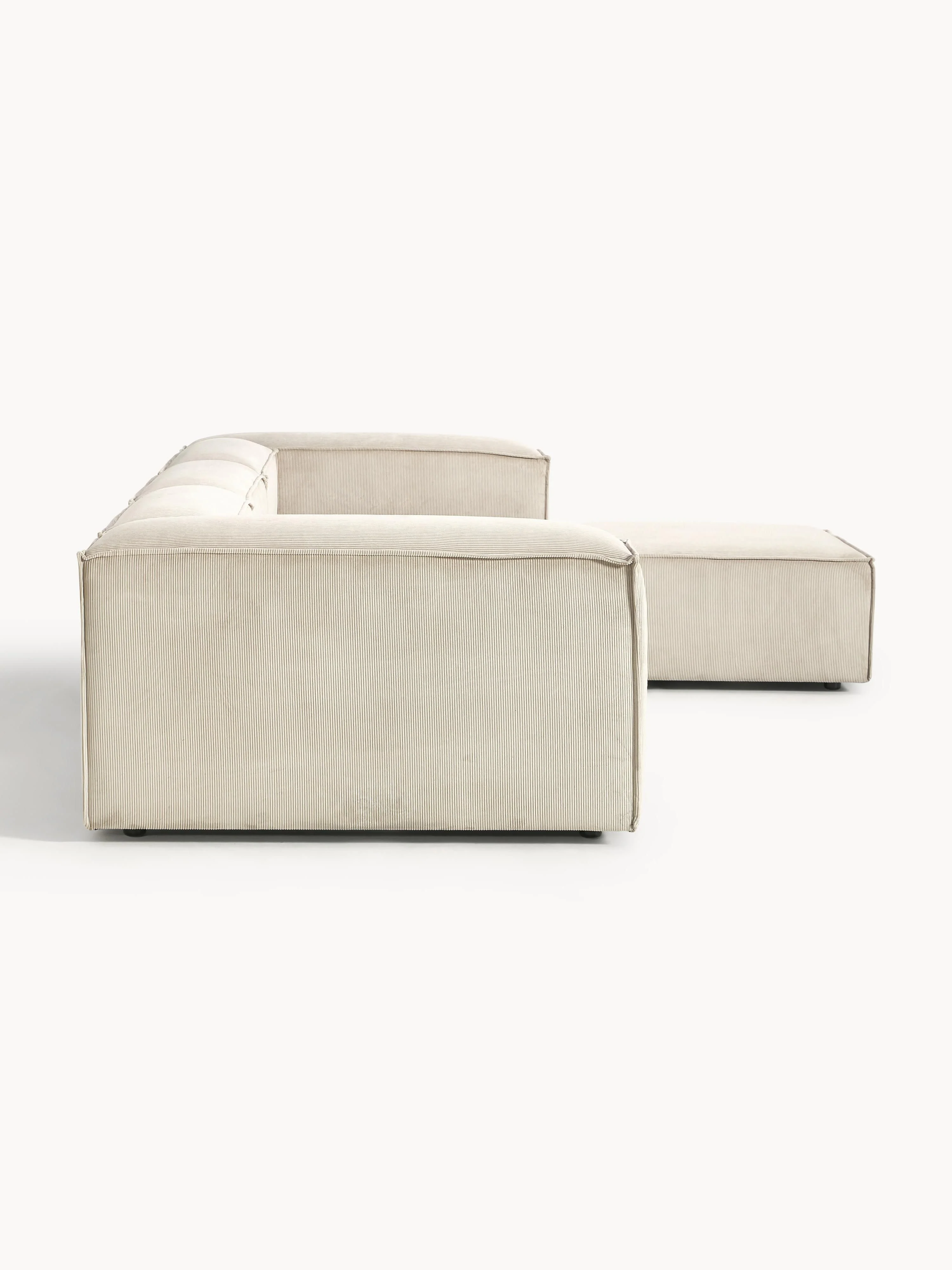 Modulaire bank Lennon (4-zits) van corduroy met poef (links/rechts)