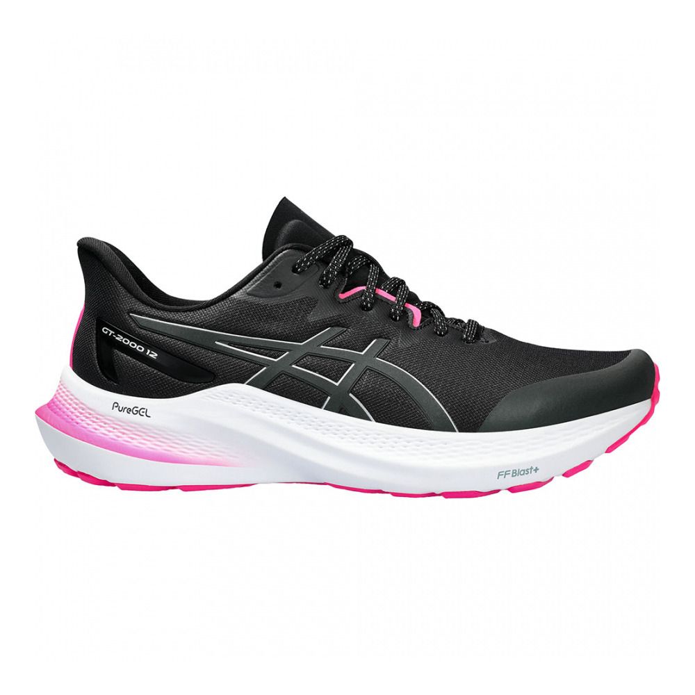 Asics GT-2000 12 LITE-SHOW - Chaussures running Femme black/pure silver