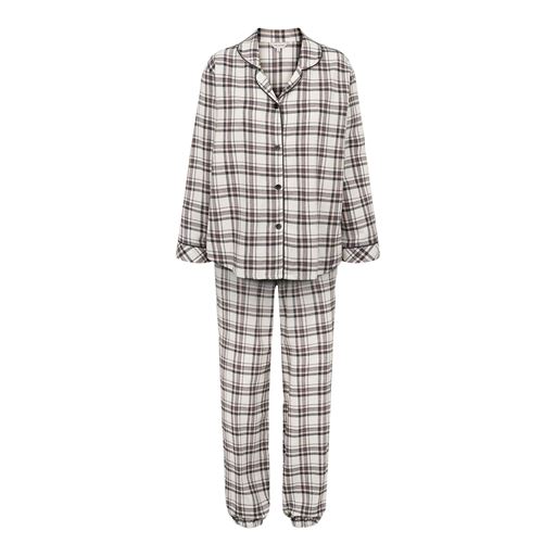 Lady Avenue Cotton Flannel Pyjamas, Deer/Rose Checks, XXL