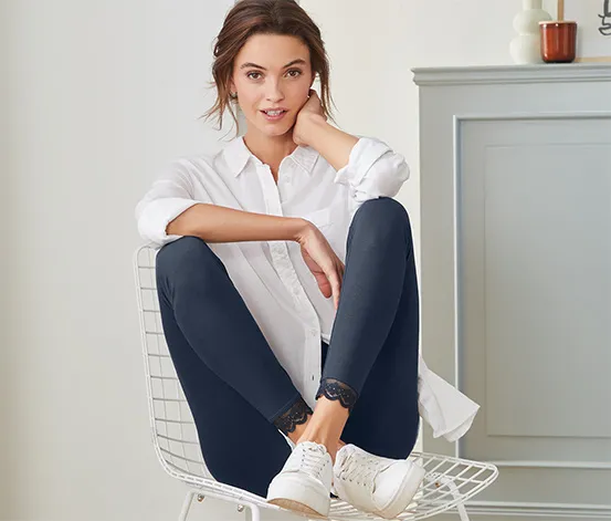 Leggings mit Spitzenborte