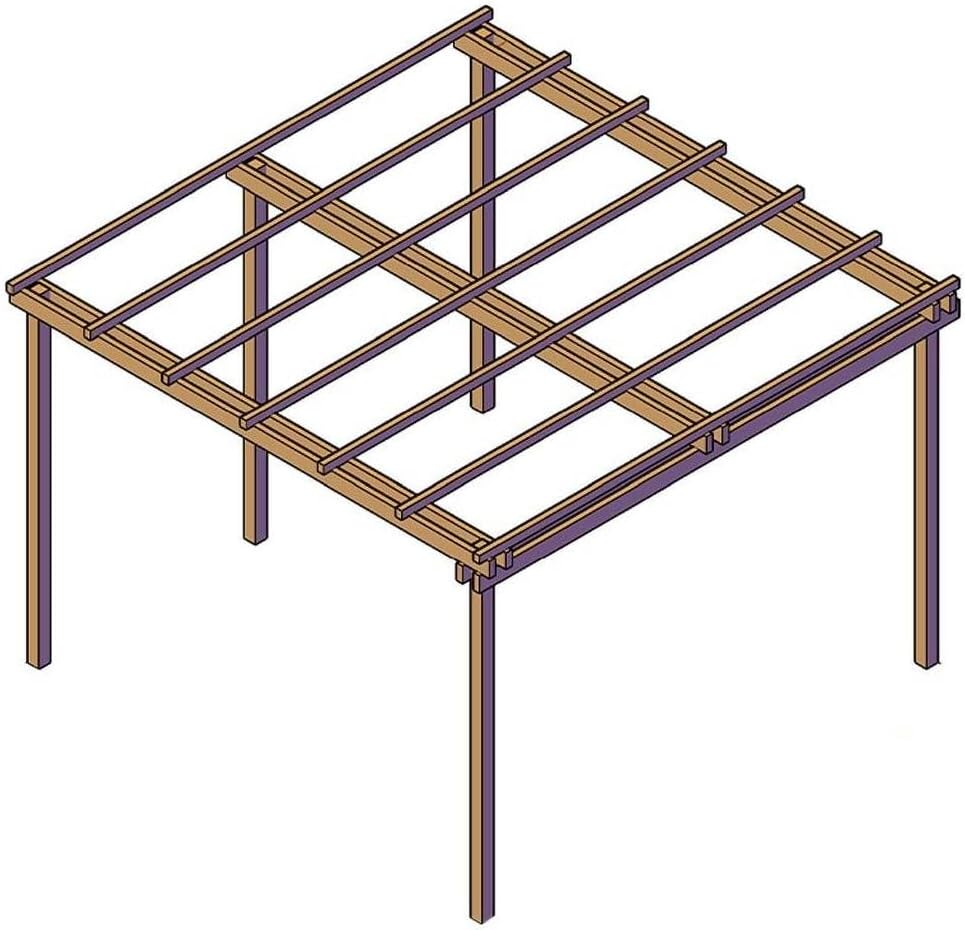 Pergola für den Garten, 240 x 240 cm, aus imprägniertem Kiefernholz, Klasse 4, personalisierbar