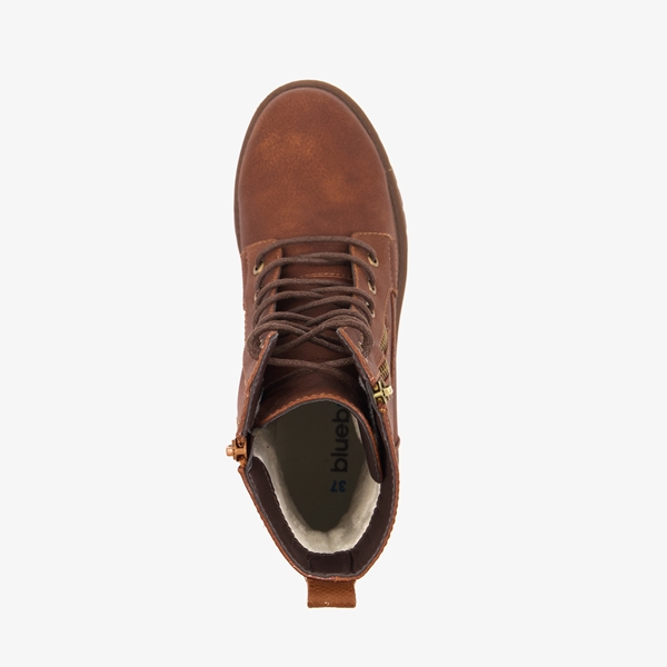 Blue Box dames veterboots cognac/bruin