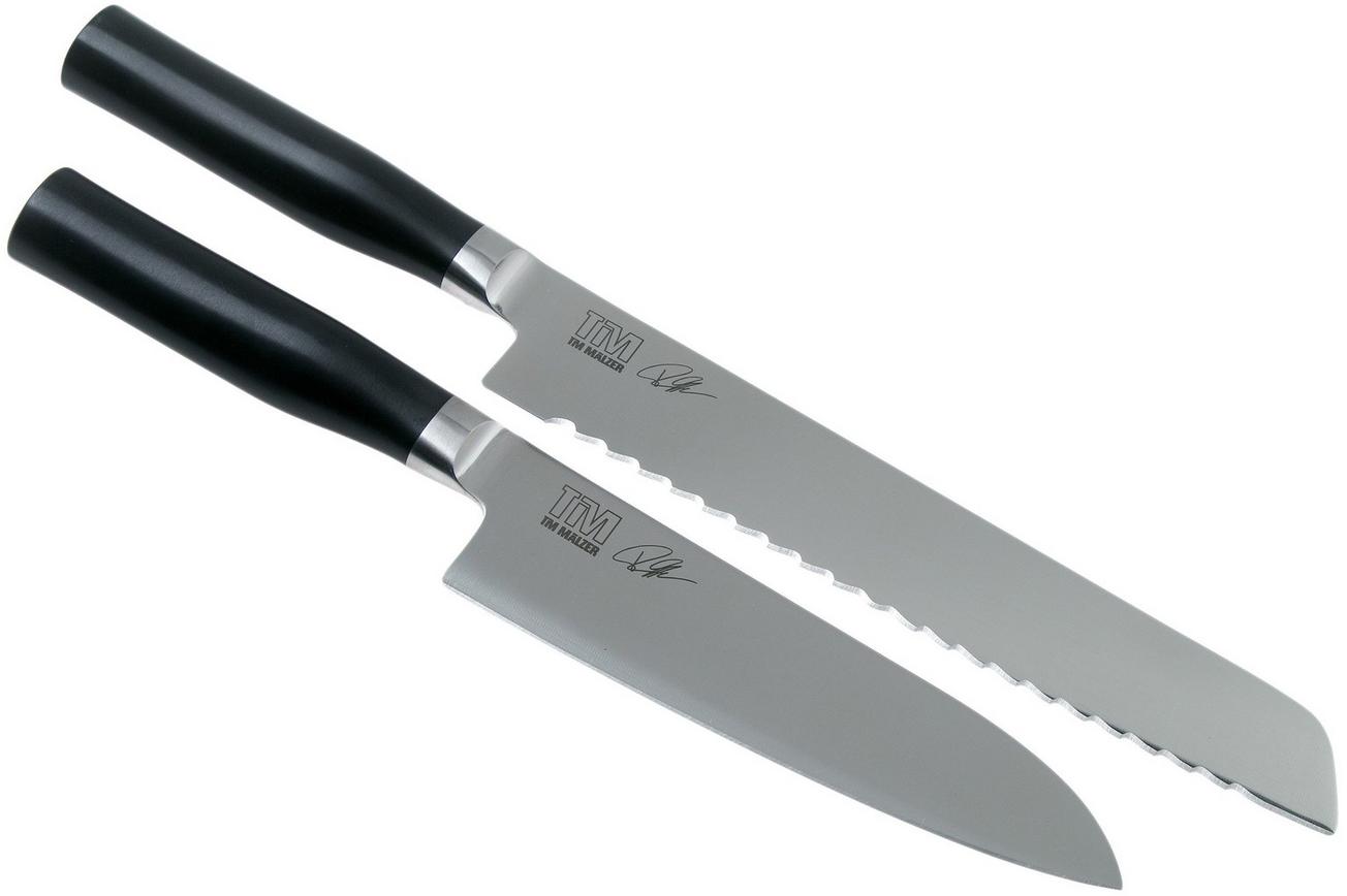 Kai Tim Malzer Kamagata Monster Set TMK-SB22, 2-delige messenset santoku en broodmes   kookboek