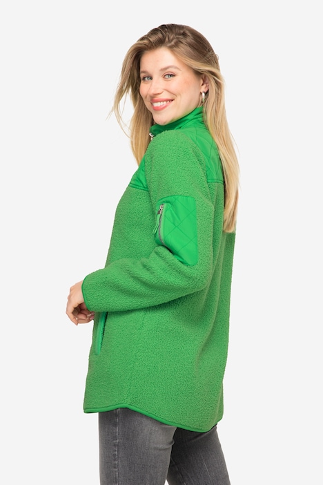 Teddyjacke, Stepp-Einsätze, Stehkragen, Zipper, OEKO-TEX