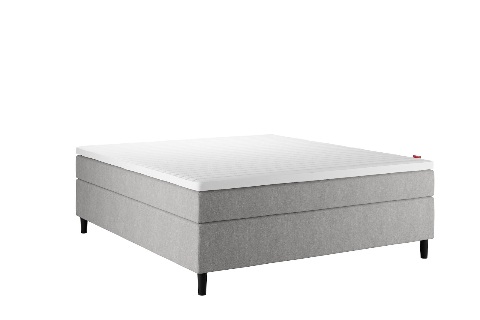 Sensitive 200 Kontinental 160x200 cm Tekstil Mica 15 Medium/Fast m/Premium hyperflex overmadrass og Round black ben 13cm, gavl selges separate.