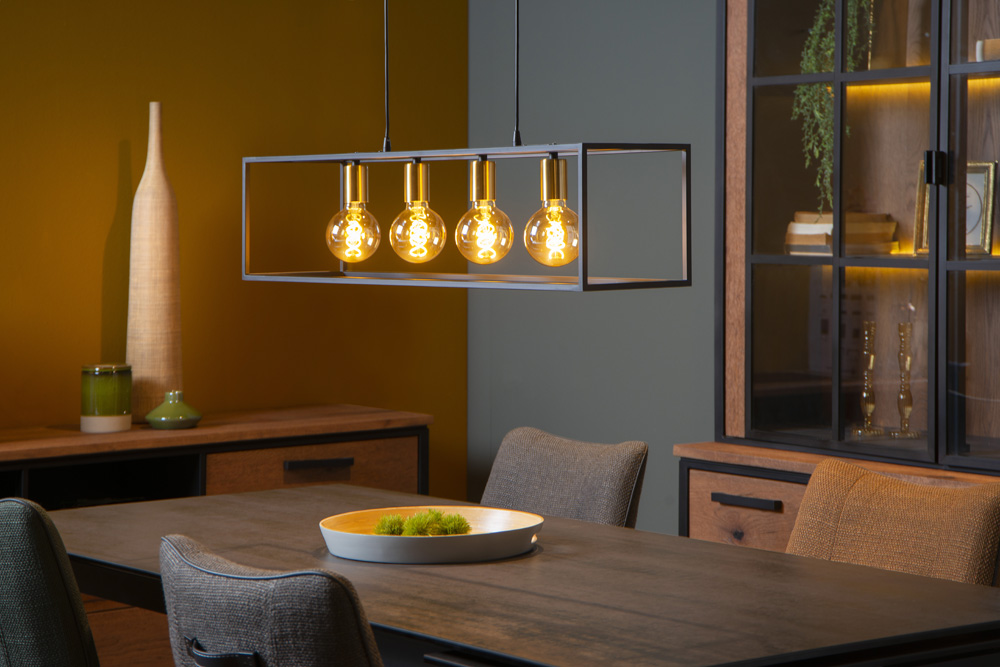 Lucide Ruben hanglamp 92x22cm E27 zwart mat