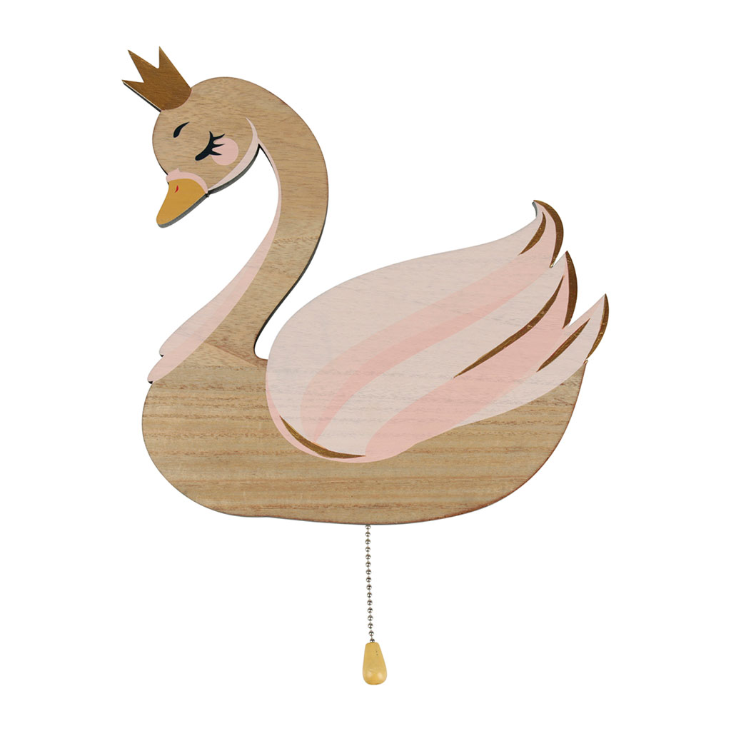 Applique murale bois cygne 28.7x27.5x3cm