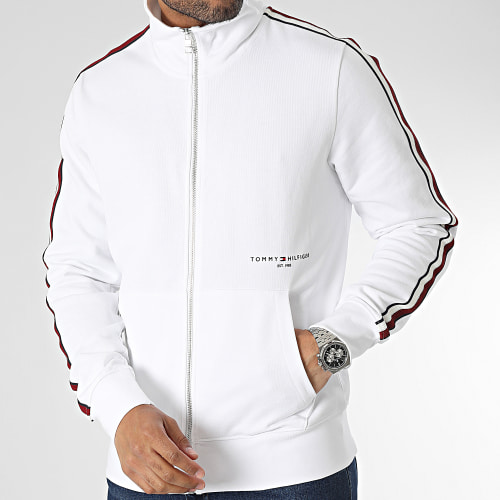 Veste Zippée A Bandes 0020 Blanc